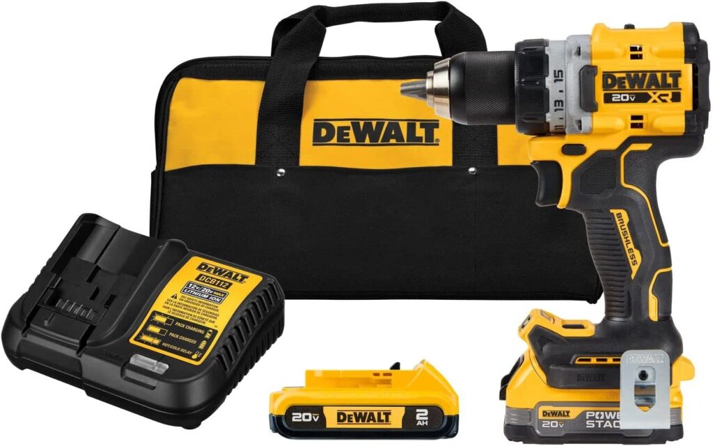 DEWALT 20V MAX XR COMPACT DRILLDRIVER WITH POWERSTACK BATTERY