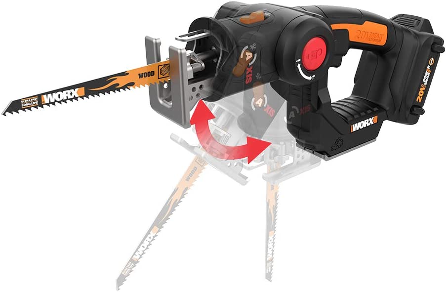 WORX WX550L 20V AXIS 2 in 1 Reciprocating Saw and Jigsaw